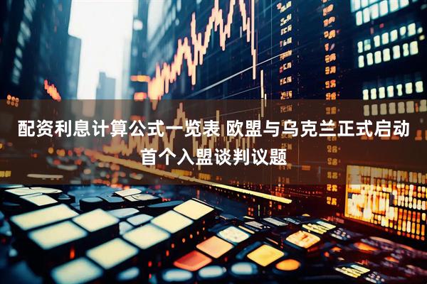 配资利息计算公式一览表 欧盟与乌克兰正式启动首个入盟谈判议题